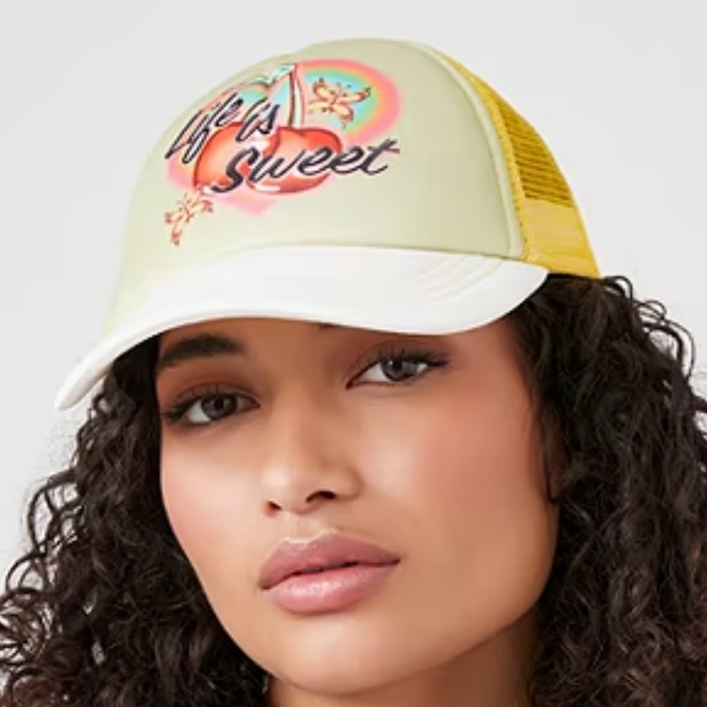 Forever 21 Life Is Sweet Trucker Hat Womens Baseball Cap